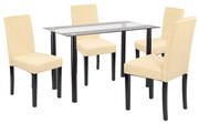 Karin 4+1 étkező garnitúra fekete-bézs
