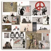 Gario Vászonkép Banksy falfestmény - street art mûvek gyûjteménye Méret: 30 x 30 cm