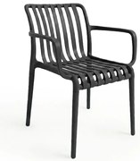 Műanyag szék TREGO karfákkal, antracit színű