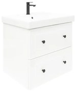 Fürdőszobaszekrény mosdóval Naturel Forli 60x53x46 cm fehér fényes FORLI60BIUVER