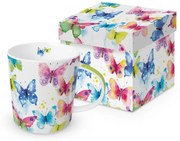 Színes pillangós porcelán bögre 400 ml díszdobozban Butterfly Phantasy