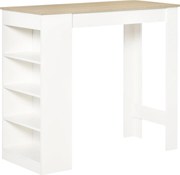 HOMCOM 2 személyes bárasztal, magas bisztróasztal 4 nyitott polccal kis terekhez — konyha és nappali, 115 x 50 x 102,7 cm | Aosom