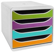 Irattároló, műanyag, 4 fiókos, EXACOMPTA Big-Box Pop&#039;NCo (EX310909D)