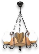 Brilagi - Csillár láncon QUEEN 3xE14/40W/230V bükkfa