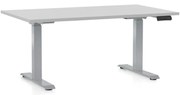 Állítható magasságú asztal OfficeTech D, 140 x 80 cm, szürke alap, világos szürke