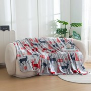 MERRY CHRISTMAS DEER karácsonyi mikroplüss szürke pléd Méret: 160 x 200 cm