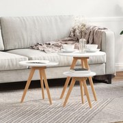 Kávézóasztal Készlet Küszöbös Fából és Mérnöki Fából