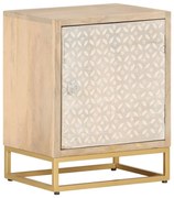 tömör mangófa és vas éjjeliszekrény 40 x 30 x 50 cm