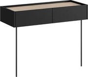 Desin fésülködőasztal 100 cm fiókokkal és fém lábakkal - matt fekete / nagano tölgy
