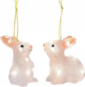 Nyuszi figura szett 2 db 12,5 cm akril Led világítás