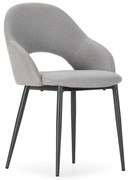 Világosszürke kárpitozott étkezőszék szett 2 db-os Lia – Marckeric