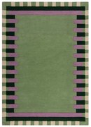 Zöld-lila kézi szövésű gyapjú szőnyeg 160x230 cm Kai Wool Border – Flair Rugs