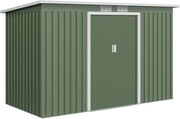Outsunny Fém Szerszámtároló 6,3m³ 280x130x172cm Tároló Sátor, Ferdevágású Tetővel, Csúszó Ajtóval, Időjárásálló Kert Sátor, Kültéri Kert Tároló Szekré