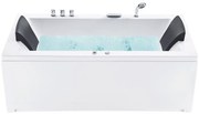 Bal oldali fehér whirlpool masszázskád LED világítással 183 x 90 cm VARADERO Beliani