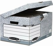 Csapófedeles archiválókonténer, BANKERS BOX® SYSTEM by FELLOWES®, szürke (IFW11815BB)