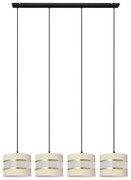 Csillár zsinóron HELEN 4xE27/15W/230V krém/fekete/arany