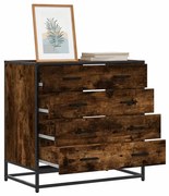 füstös tölgy szerelt fa fiókos szekrény 70x41x70 cm