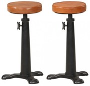 2 darab barna valódi bőr és öntöttvas bárszék