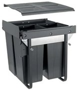 Hulladékgyűjtő GTV Practi Eco 600, szelektív, frontkihúzású, lágy záródás, 34+2*17 L edénnyel, fedéllel