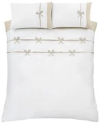 Fehér kétszemélyes-hosszabbított ágyneműhuzat 230x220 cm Milo Bow – Catherine Lansfield