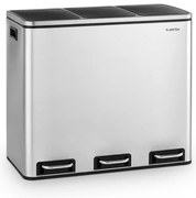 Klarstein Grandmaster Trash, pedálos szemetes kuka, 54 l/3 x 18 l, halk, PP, nemesacél