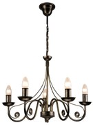 Lamkur Csillár láncon DONATO 5xE14/40W/230V LM 5.29 CZARN