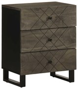 éjjeliszekrény fekete 50x33x62 cm tömörfa mangófa