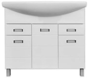 Viva SZQUARE 85 lábon álló fürdőszobabútor Sanovit ZENON 6085 porcelán mosdóval 86 x 50 cm