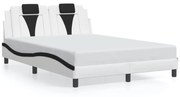 fehér és fekete ágykeret Viana LED-ekkel matrac nélkül 120 x 200 cm