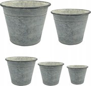 Virágcserép burkolat, fém, 5 darabos szett, 23 cm