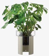 LSA International Terrazza virágcserép, h 45 cm, Ø37 cm, átlátszó/betonszürke - LSA nemzetközi