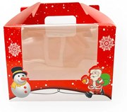 Karácsonyi ajándékdoboz, piros, Merry Christmas, 15,5×11×15,5cm