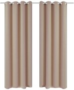 2 db krémszínű sötétítőfüggöny fém fűzőlyukakkal 135 x 175 cm