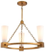 Elstead KRISTY3-DG-OPAL - KRISTY rúdon függő csillár 3xE27/40W/230V, rézszínű