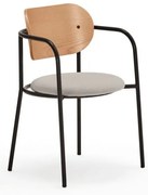 Szürke étkezőszék tölgyfa dekorral Eclipse - Teulat