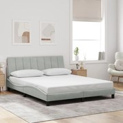 világosszürke bársony ágykeret matrac nélkül Hanko 160 x 200 cm
