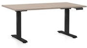 Állítható magasságú asztal OfficeTech D, 140 x 80 cm, fekete alap, tölgy