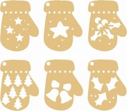 Fából Készült Medál karácsonyi dísz 8cm 12db