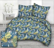 Monstera kék pamut ágynemű DeLuxe Ágynemű mérete: 140x200 cm, A csomag tartalma: Készletcsomagolás