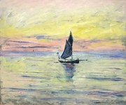 Reprodukció The Sailing Boat, Evening Effect (1885), Claude Monet