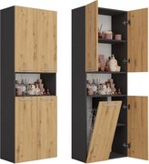 1K DK fürdőszoba szekrény, antracit-tölgy