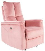 Neptun dönthető bársony fotel antik rózsaszín