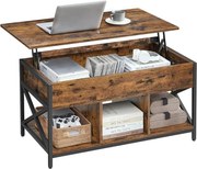 VASAGLE emelhető tetejű dohányzóasztal 50 × 100 × (49–62 cm), barna és fekete színben