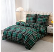 Flanel ágyneműhuzat KOCKA zöld Ágyneműhuzat mérete: 2 db 70 x 90 cm | 200 x 220 cm
