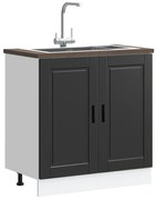 mosdóaljzatos szekrény Porto" Fekete 80x46x81,5 cm Műanyag fa"