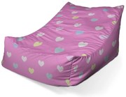 Lounge babzsák rózsaszín alapon szív, rózsaszín