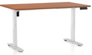 Állítható magasságú asztal OfficeTech B, 120 x 80 cm, fehér alap, cseresznye