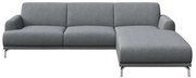 Puzo világosszürke sarokkanapé jobb oldali fekvőfotellel - MESONICA