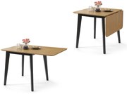 MAZZONI EXPORT ROXY Természetes Tölgyfa/fekete asztalkeret - RETRO FA LEHAJTHATÓ LAPÚ ASZTAL KONYHÁBA/NAPPALIBA