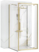 Sarok zuhanykabin Rea Rapid Swing Brush Gold